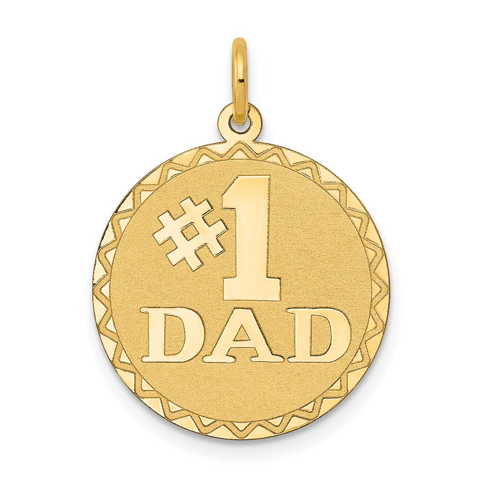 Million Charms 14K Yellow Gold Themed #1 Dad Charm