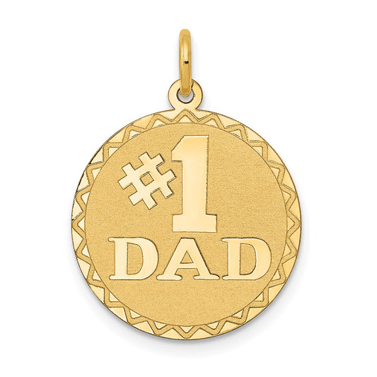 Million Charms 14K Yellow Gold Themed #1 Dad Charm
