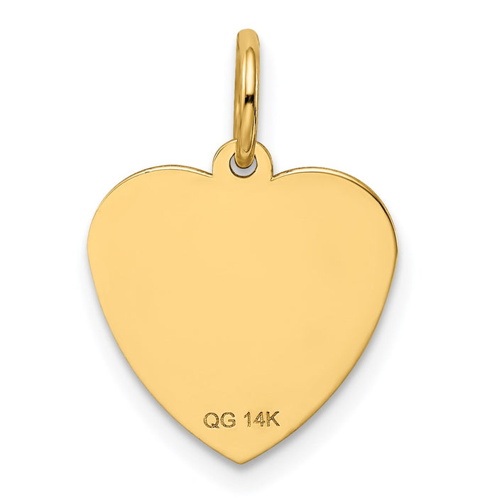 Million Charms 14K Yellow Gold Themed #1 Goddaughter Heart Disc Charm