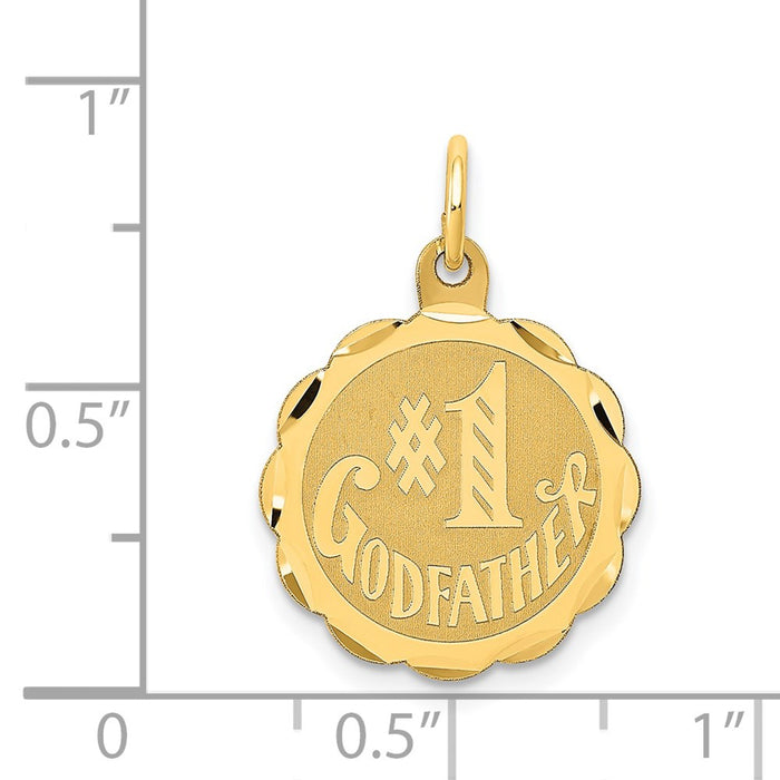 Million Charms 14K Yellow Gold Themed #1 Godfather Charm