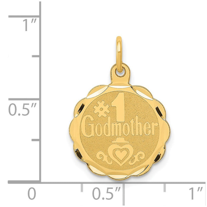 Million Charms 14K Yellow Gold Themed #1 Godmother Charm