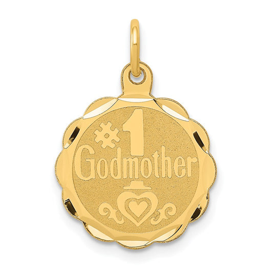 Dije de madrina n.º 1 con temática Million Charms de oro amarillo de 14 K