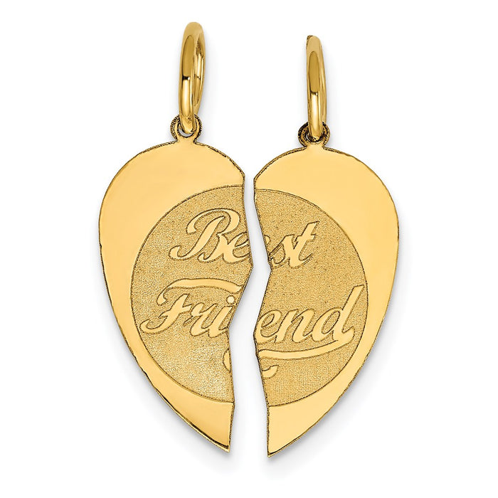 Million Charms 14K Yellow Gold Themed 2Pc Best Friend Charm