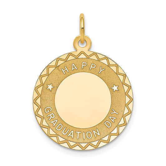 Million Charms 14K Yellow Gold Themed Happy Graduation Day Charm