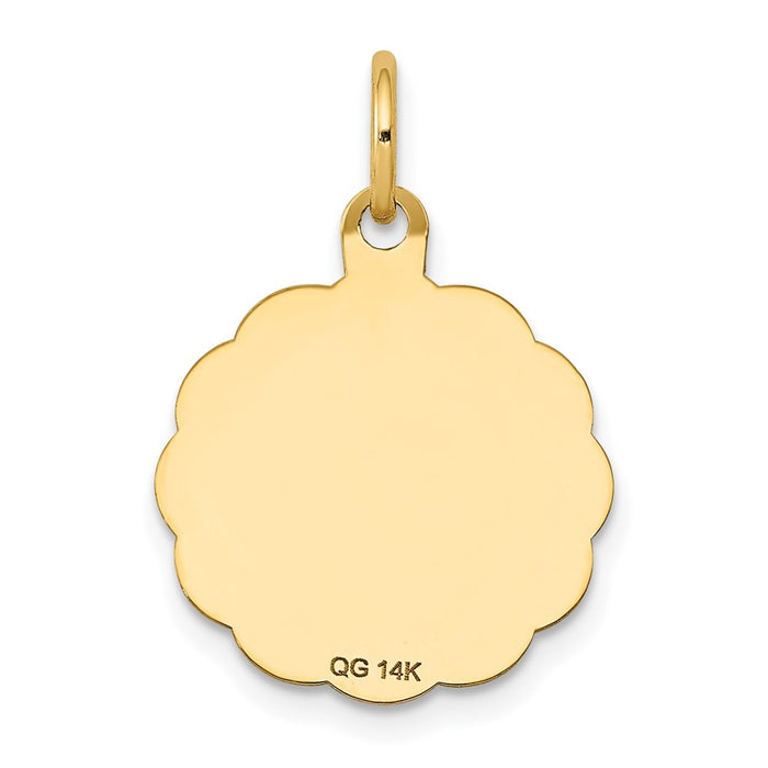 Million Charms 14K Yellow Gold Themed Religious Holy Communion Disc Charm