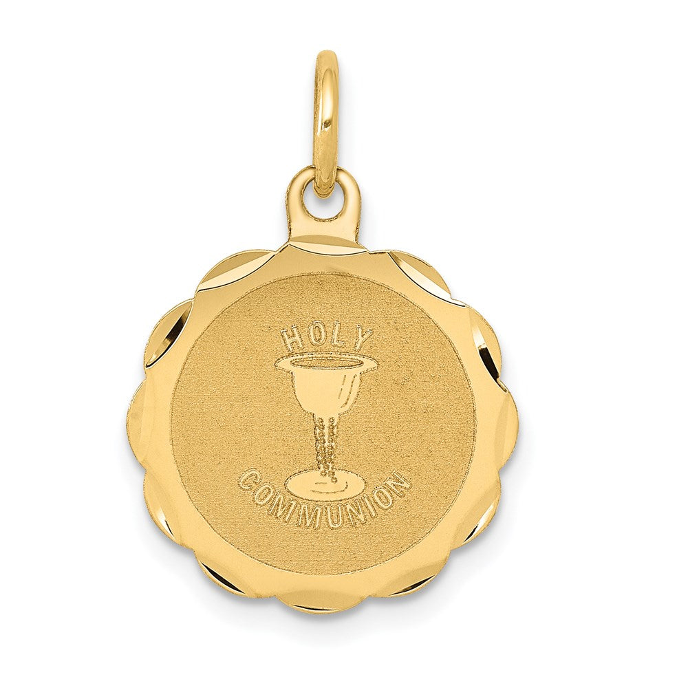 Million Charms 14K Yellow Gold Themed Religious Holy Communion Disc Charm