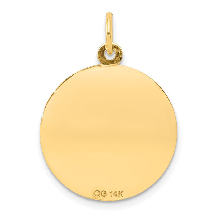 Million Charms 14K Yellow Gold Themed Religious Holy Communion Disc Pendant