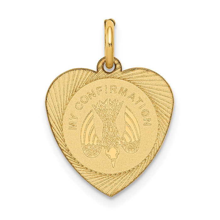 Million Charms 14K Yellow Gold Themed My Confirmation Heart Disc Charm