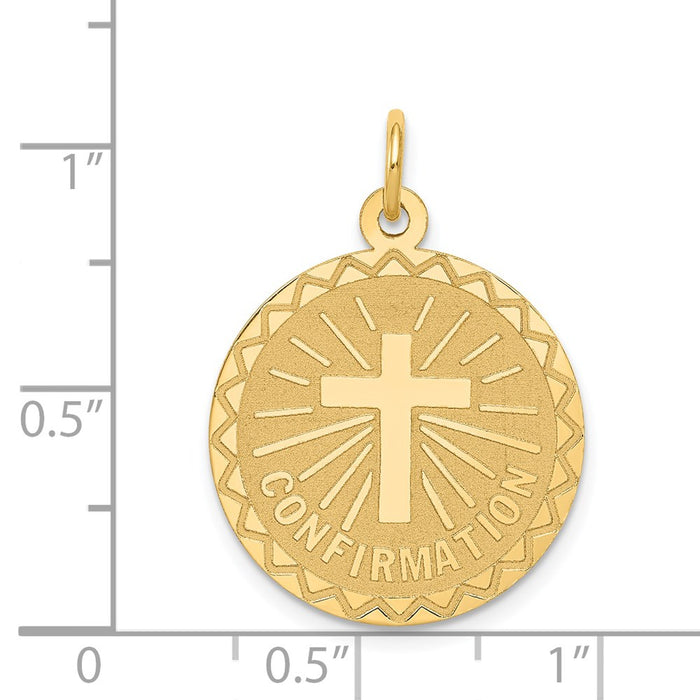 Million Charms 14K Yellow Gold Themed Confirmation Disc Charm