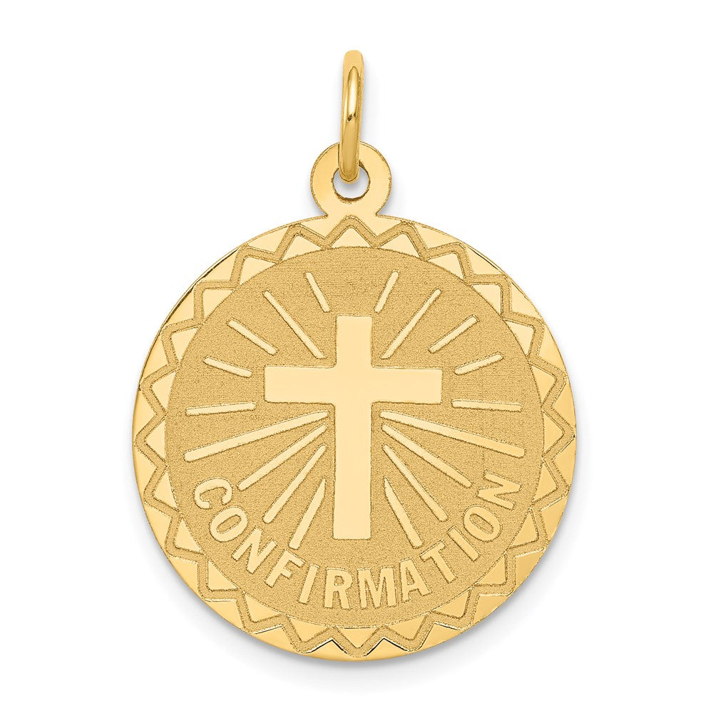 Million Charms 14K Yellow Gold Themed Confirmation Disc Charm