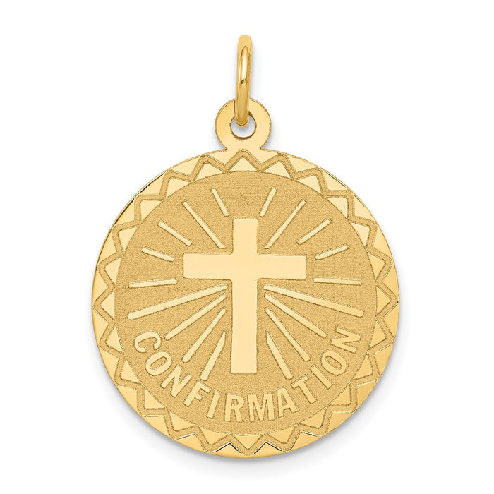 Million Charms 14K Yellow Gold Themed Confirmation Disc Charm