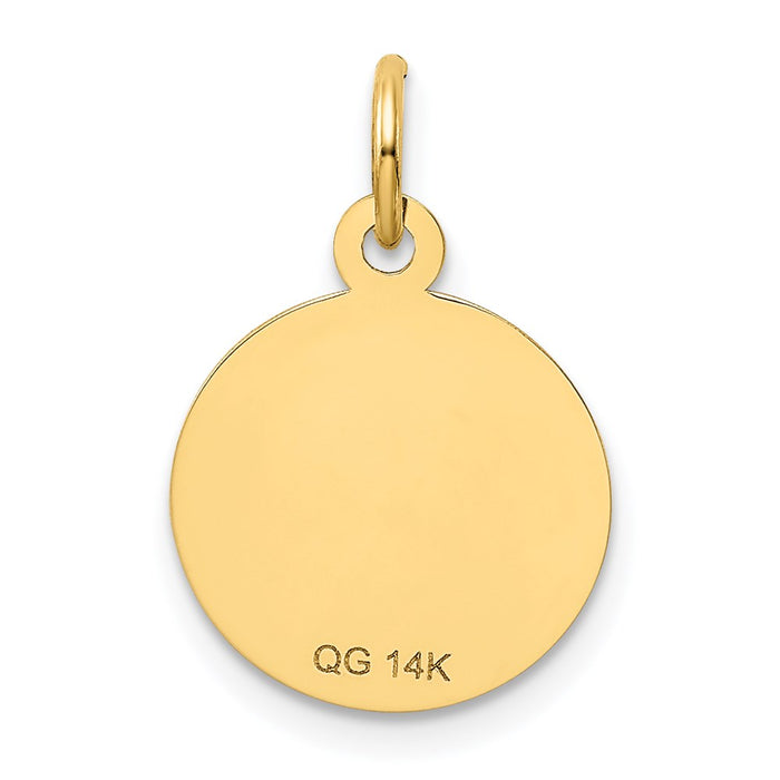 Million Charms 14K Yellow Gold Themed Sweet Sixteen Disc Charm