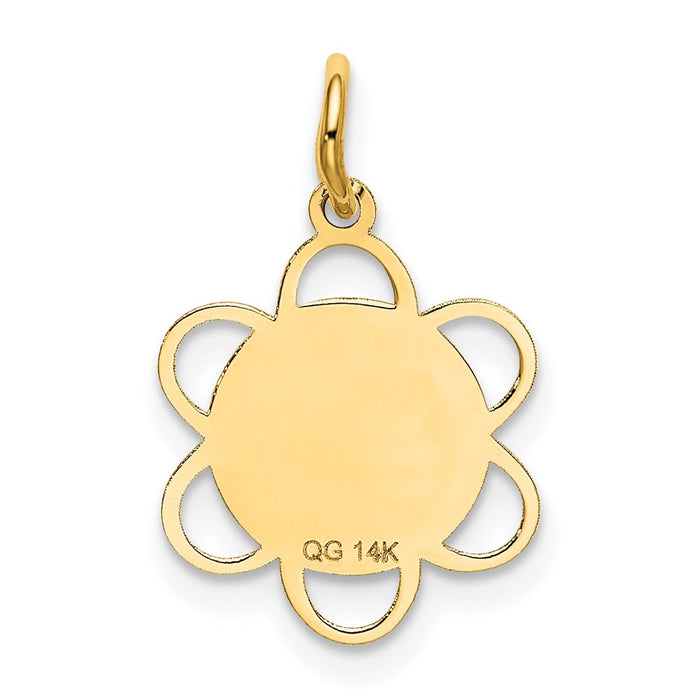 Million Charms 14K Yellow Gold Themed Sweet Sixteen Disc Charm