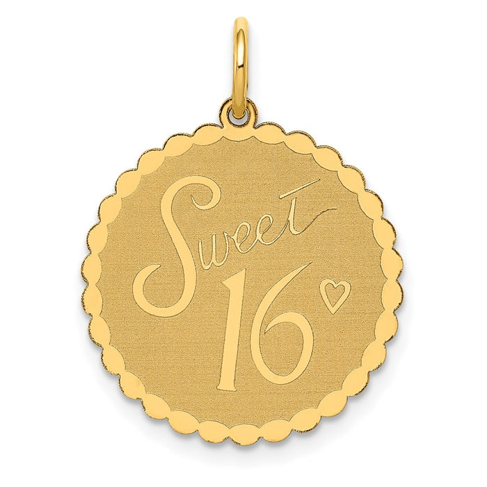 Million Charms 14K Yellow Gold Themed Sweet 16 Birthday Charm