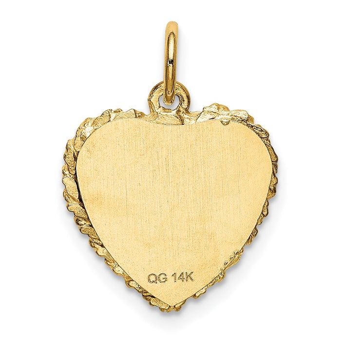 Million Charms 14K Yellow Gold Themed Sweet Sixteen Heart Charm