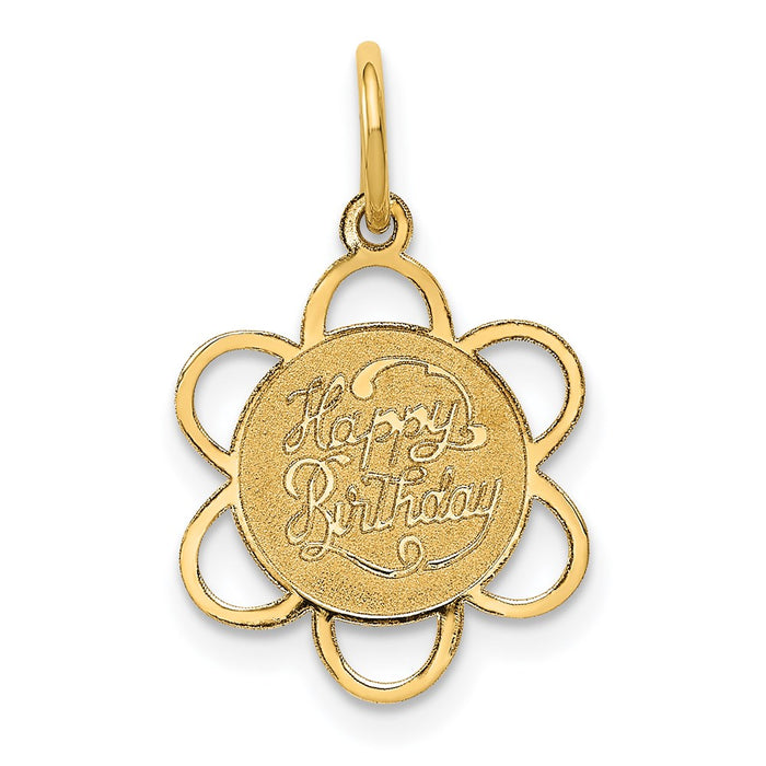 Million Charms 14K Yellow Gold Themed Happy Birthday Charm