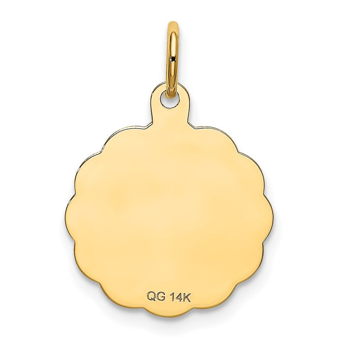 Million Charms 14K Yellow Gold Themed Polished Satin Engraveable Happy Birthday Charm