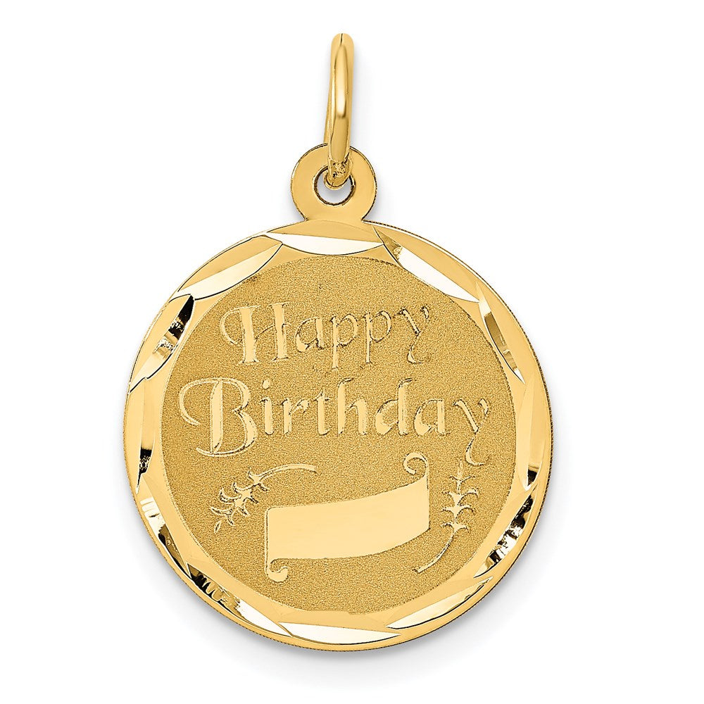 Million Charms 14K Yellow Gold Themed Happy Birthday Charm