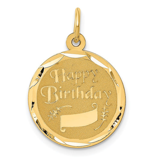 Million Charms 14K Yellow Gold Themed Happy Birthday Charm
