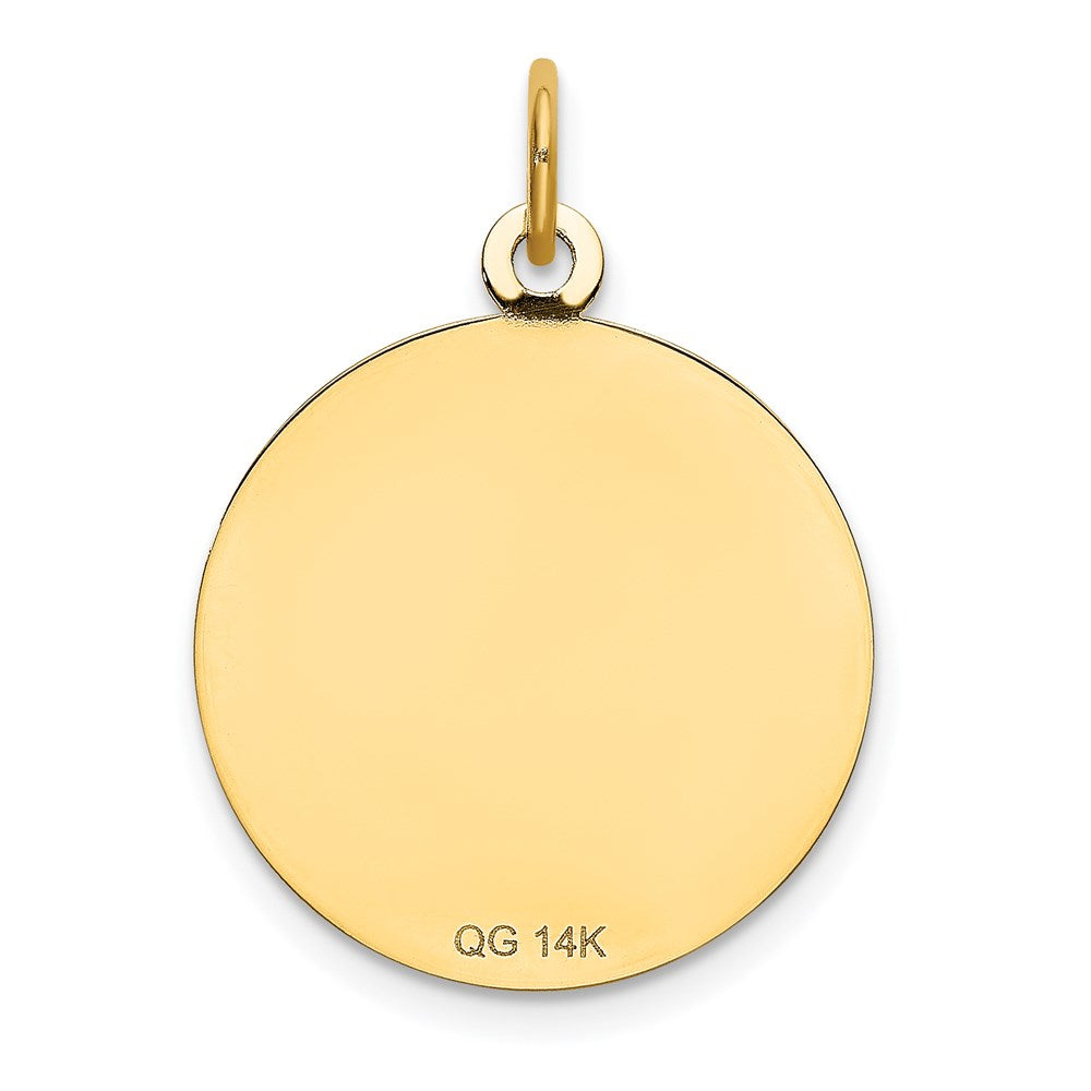 Million Charms 14K Yellow Gold Themed Happy Birthday Disc Charm With (Cubic Zirconia) CZ Flower