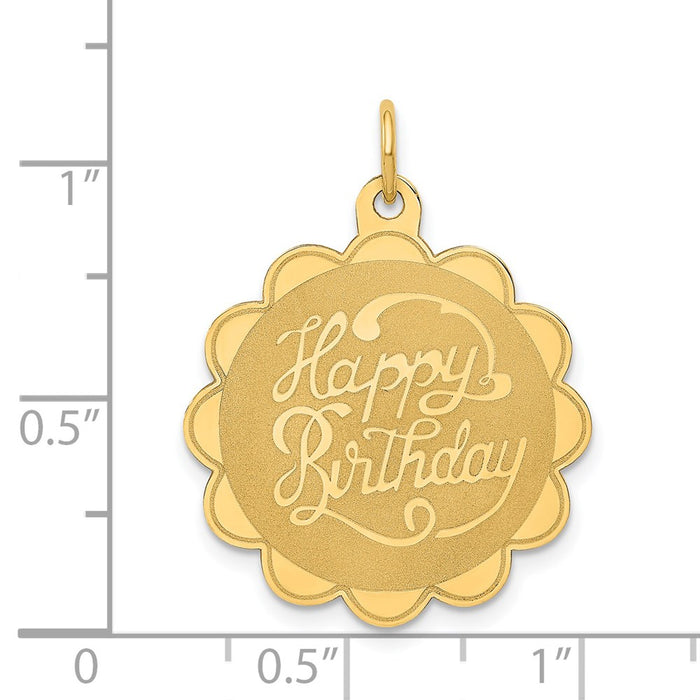 Million Charms 14K Yellow Gold Themed Happy Birthday Charm