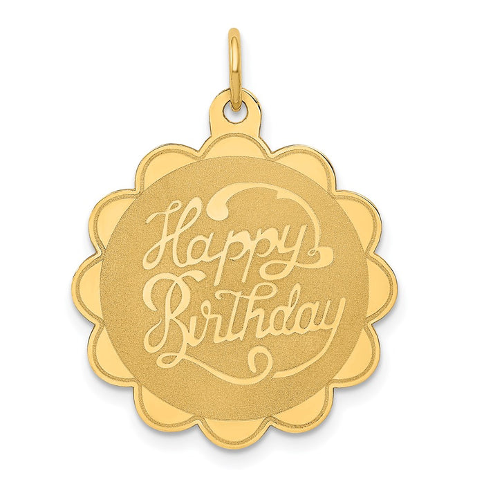 Million Charms 14K Yellow Gold Themed Happy Birthday Charm