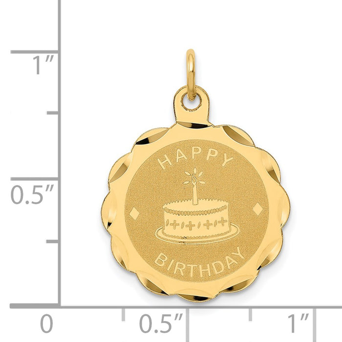 Million Charms 14K Yellow Gold Themed Happy Birthday Charm