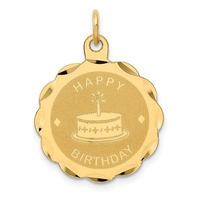 Million Charms 14K Yellow Gold Themed Happy Birthday Charm