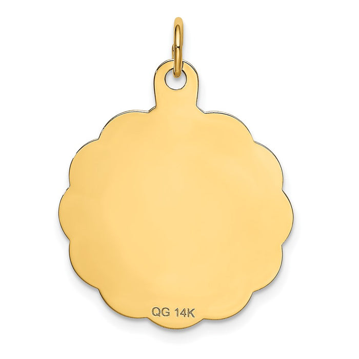 Million Charms 14K Yellow Gold Themed Happy Birthday Disc Pendant