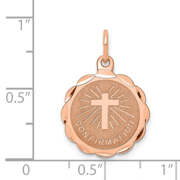 Million Charms 14K Rose Gold Themed Confirmation Disc Charm