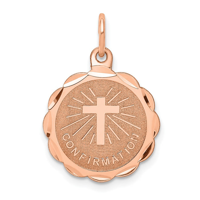 Million Charms 14K Rose Gold Themed Confirmation Disc Charm