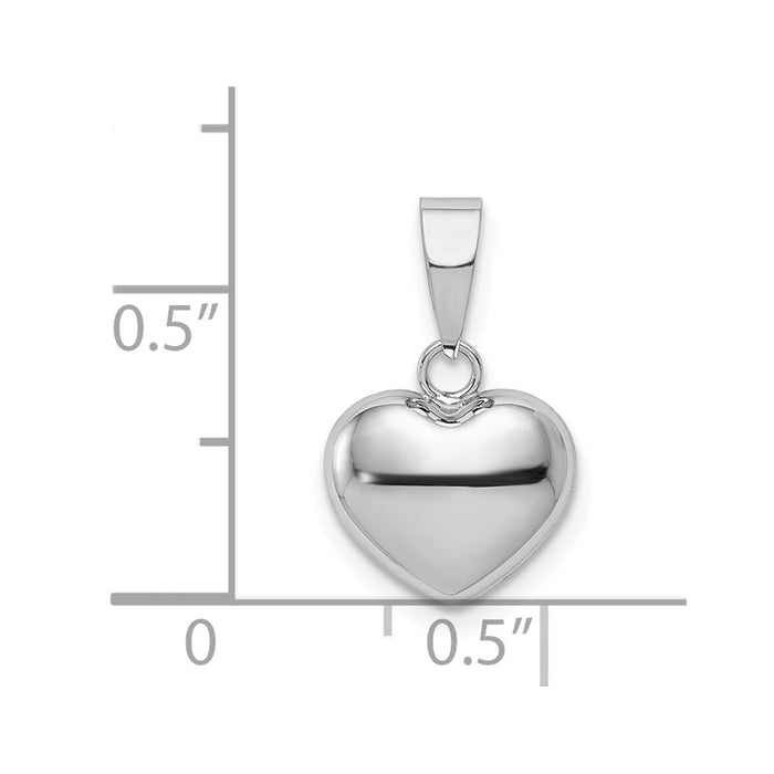 Million Charms 14K White Gold Themed Heart Pendant