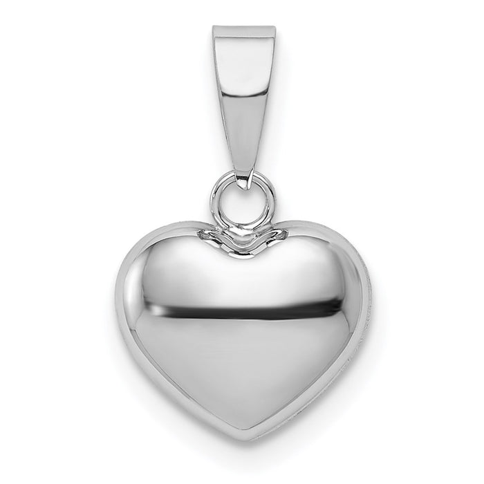 Million Charms 14K White Gold Themed Heart Pendant