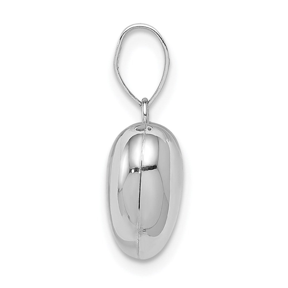Million Charms 14K White Gold Themed Puffed Heart Pendant