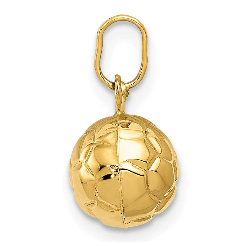 Million Charms 14K Yellow Gold Themed 3-D Sports Soccer Ball Charm