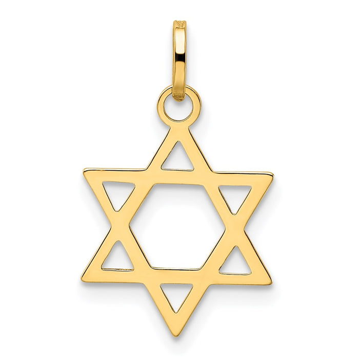 Million Charms 14K Yellow Gold Themed Religious Jewish Star Of David Pendant