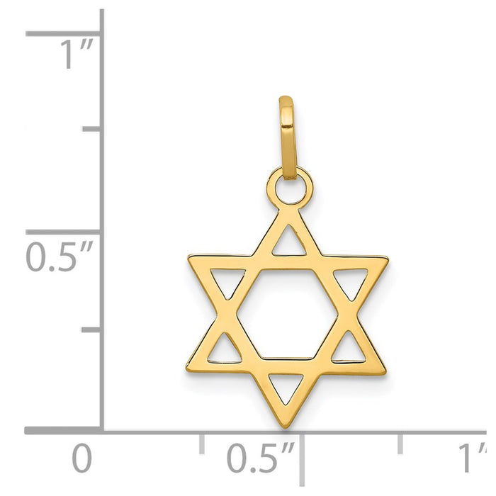 Million Charms 14K Yellow Gold Themed Religious Jewish Star Of David Pendant