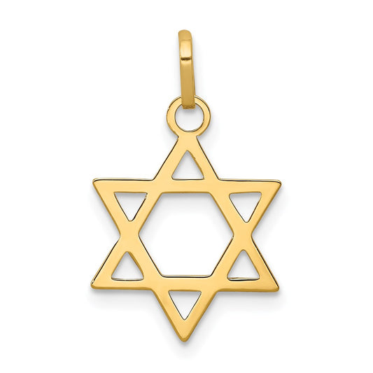 Million Charms 14K Yellow Gold Themed Religious Jewish Star Of David Pendant