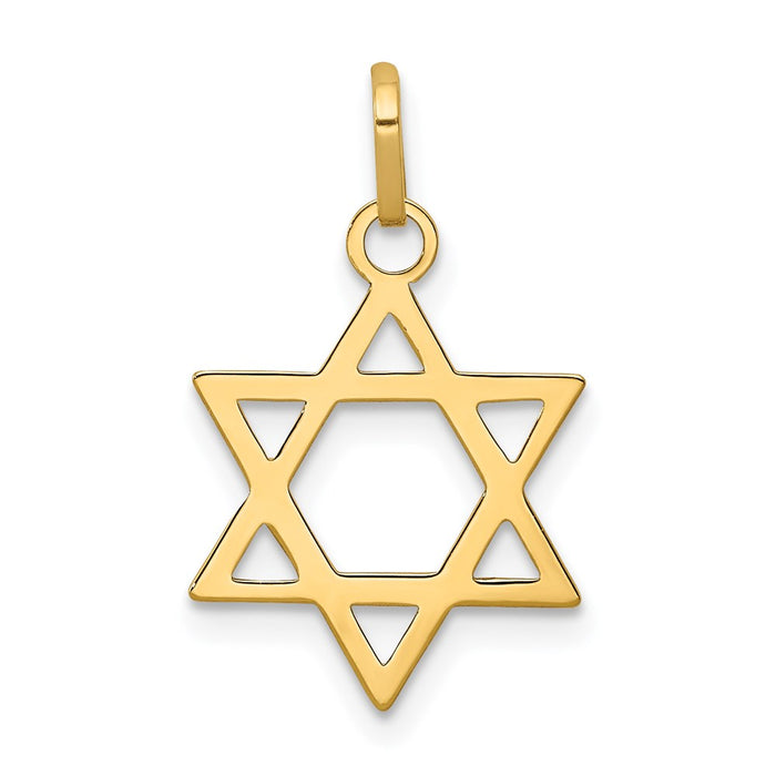 Million Charms 14K Yellow Gold Themed Religious Jewish Star Of David Pendant