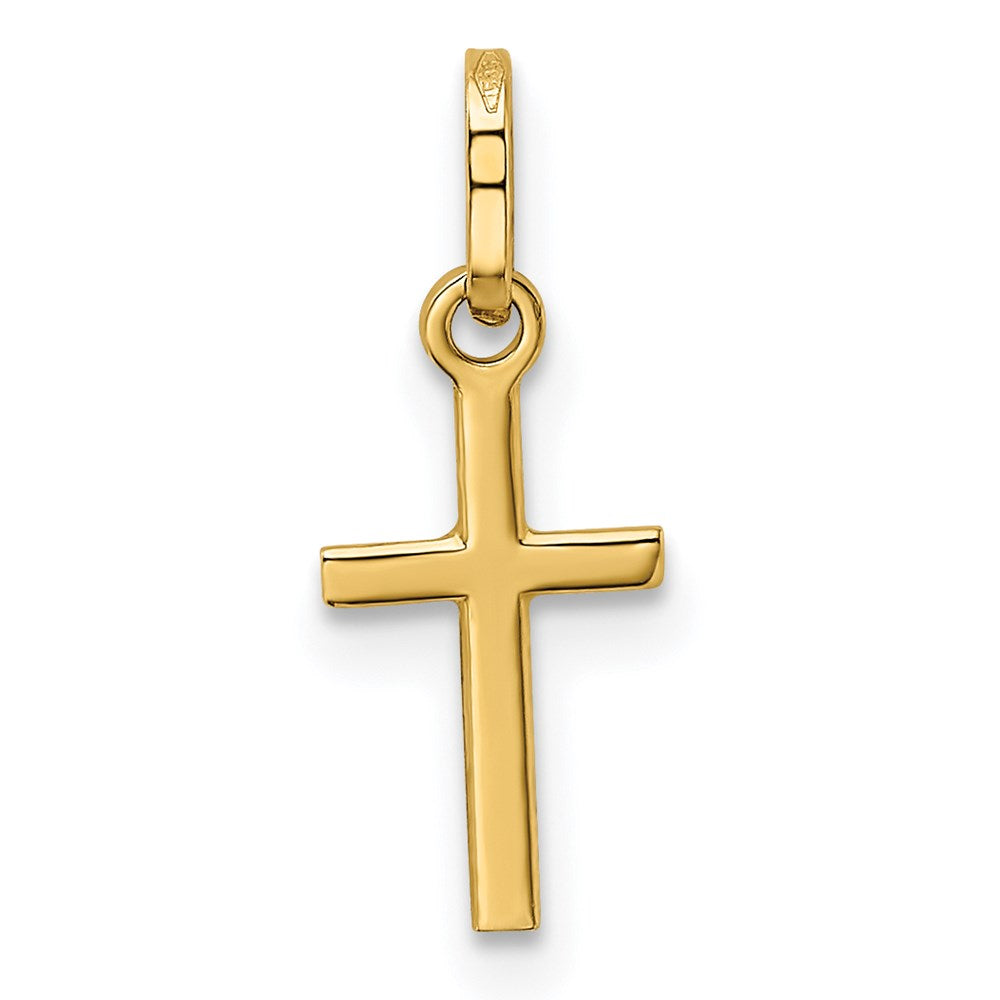 Million Charms 14K Yellow Gold Themed Small Relgious Cross Charm