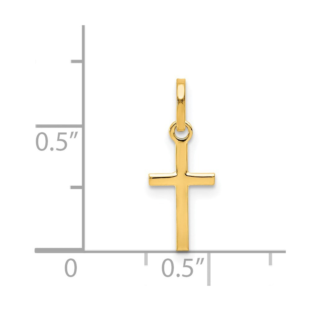 Million Charms 14K Yellow Gold Themed Small Relgious Cross Charm