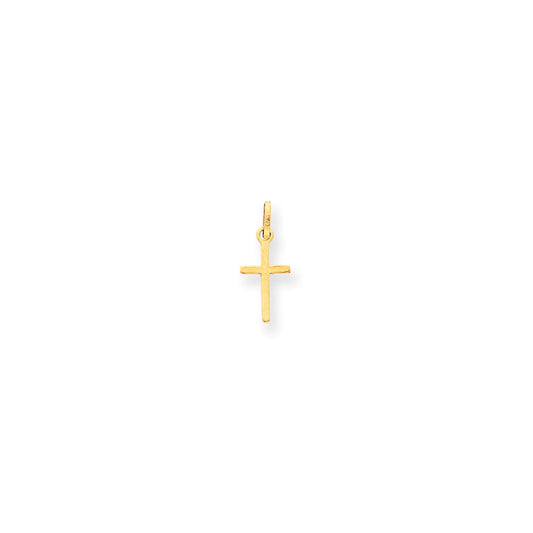Million Charms 14K Yellow Gold Themed Small Relgious Cross Charm