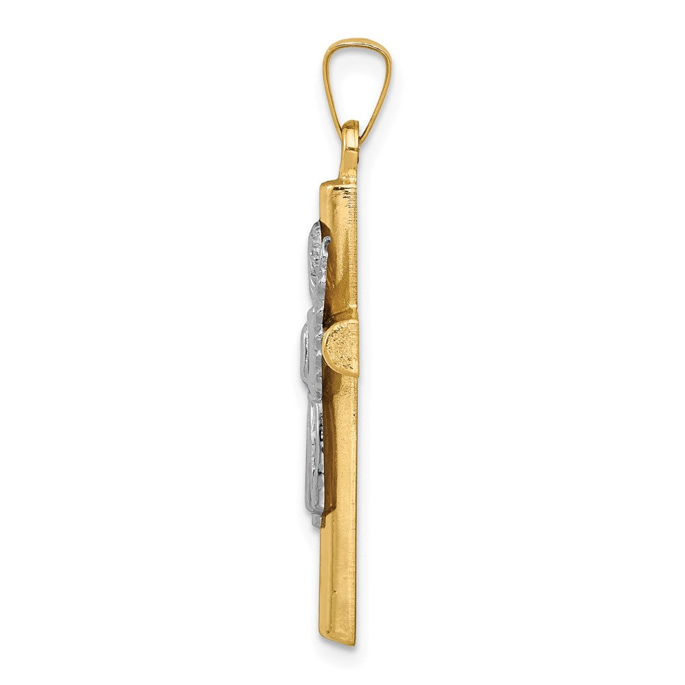 Million Charms 14K Two-Tone Angel & Relgious Cross Pendant