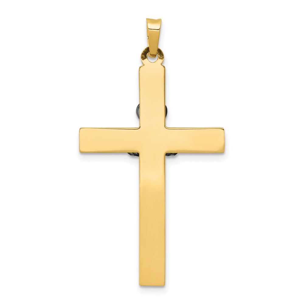 Million Charms 14K Two-Tone Claddagh Relgious Cross Pendant