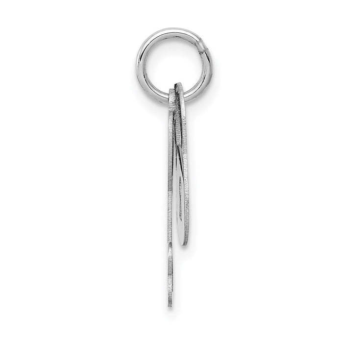 Million Charms 14K White Gold Themed Polished Lock & Key Charm