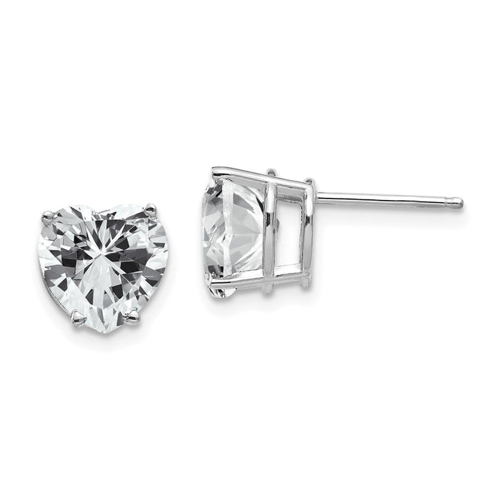 Million Charms 14k Cubic Zirconia heart stud earring, 8mm x 8mm