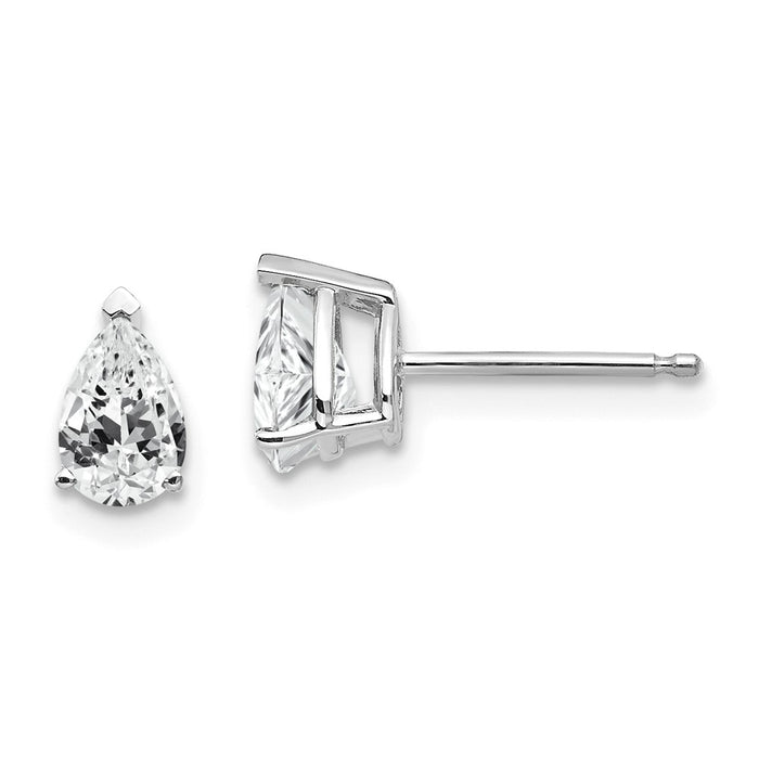 Million Charms 14k Cubic Zirconia Pear Stud Earrings, 7mm x 4mm