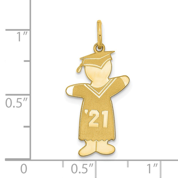 Million Charms Gold Plated Sterling Silver Class of 2021 Boy Graduation Cuddle Necklace Charm Pendant