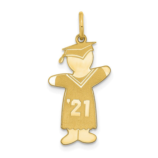 Million Charms Gold Plated Sterling Silver Class of 2021 Boy Graduation Cuddle Necklace Charm Pendant