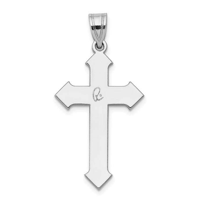 Million Charms 14K White Gold Themed Passion Relgious Cross Pendant